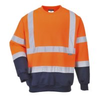 Zweifarbiges UV Warnschutz Sweatshirt orange/marine -...