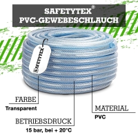 PVC-Gewebeschlauch 6/11 mm / 50m Rolle