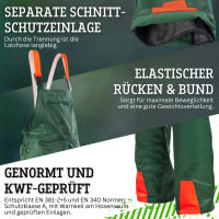 3tlg Forstschutz Set Latzhose Helm Handschuhe