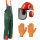 3tlg Forstschutz Set Latzhose Helm Handschuhe