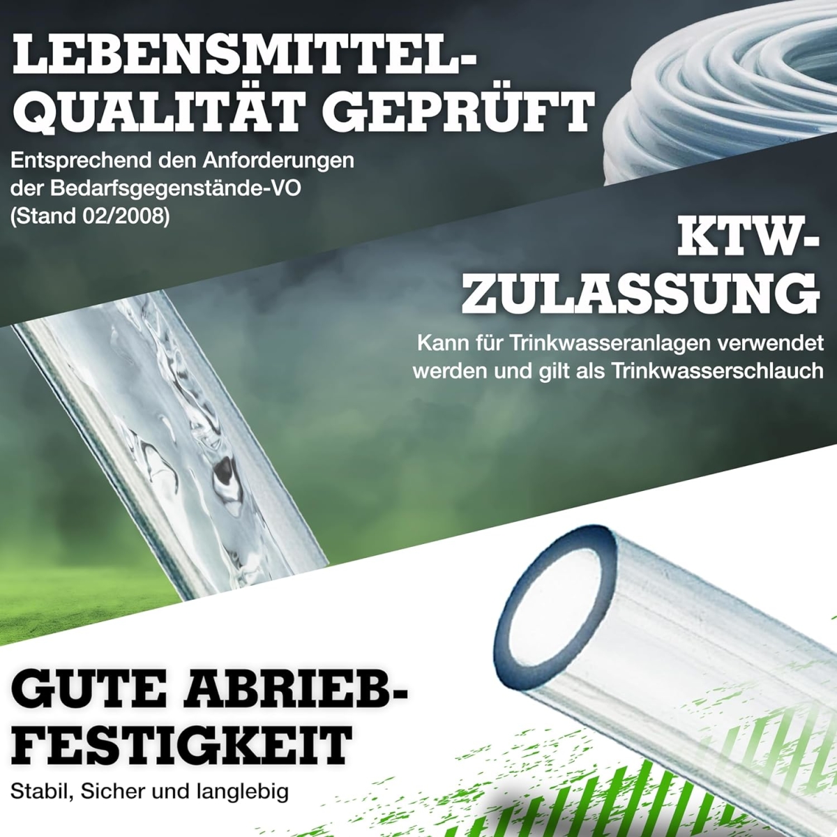 Transparenter PVC-Schlauch glasklar - feldtmann Innen-Ø x Außen-Ø 6/9, 0,89  €