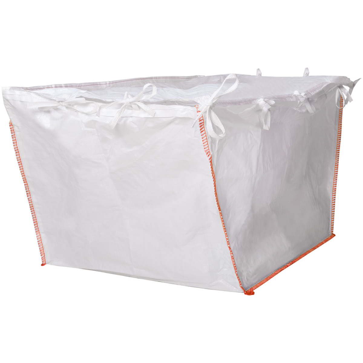 weißer containerbag mit orangen naehten 