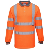 Langarm UV Warnschutz Polo Shirt orange - Portwest®