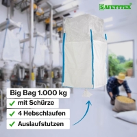 Big Bag mit Sch&uuml;rze &amp; Auslaufstutzen 90 x 90 x 115 cm SWL 1000kg (8473) - Safetytex&reg;