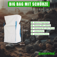 Big Bag mit Sch&uuml;rze 90 x 90 x 110 cm SWL 1.000 kg (8475) - Safetytex&reg;