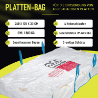 PLATTEN-BAG f&uuml;r Asbest 260 x 125 x 30 cm SWL 1.500 kg (84780) - Safetytex&reg;