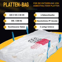 PLATTEN-BAG f&uuml;r Asbest 320 x 125 x 30 cm SWL 1.500 kg (84790) - Safetytex&reg;