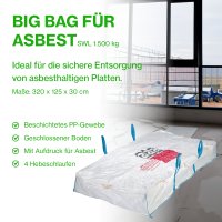 PLATTEN-BAG f&uuml;r Asbest 320 x 125 x 30 cm SWL 1.500 kg (84790) - Safetytex&reg;