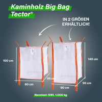 Kaminholz Big Bag 90 x 90 x 140 cm SWL 1.000 kg (84758) - Tector&reg;