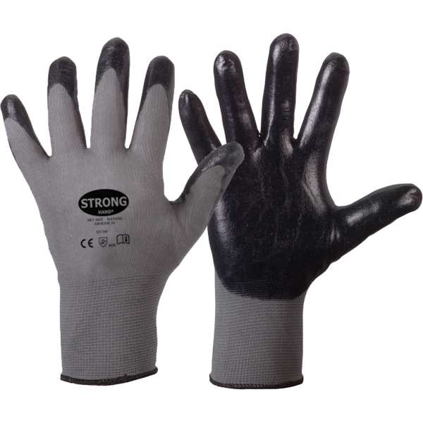 Schwarz 8-9 50 Stück GRIP STRONGHAND® Handschuhe Nitril 0422 Gr.
