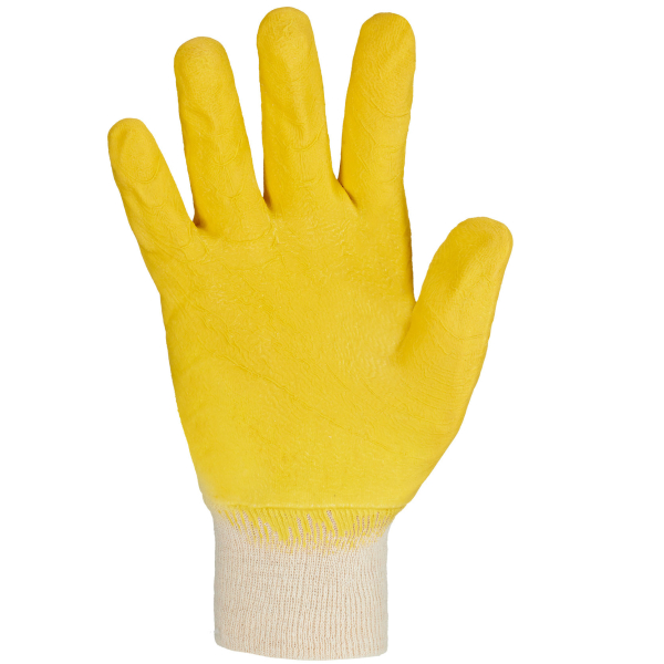 36 Paar Latex Handschuhe gelb mit Strickbund Größe 10 