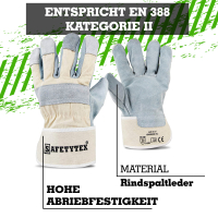 Rindspaltleder Handschuhe NEUBURG - Safetytex®