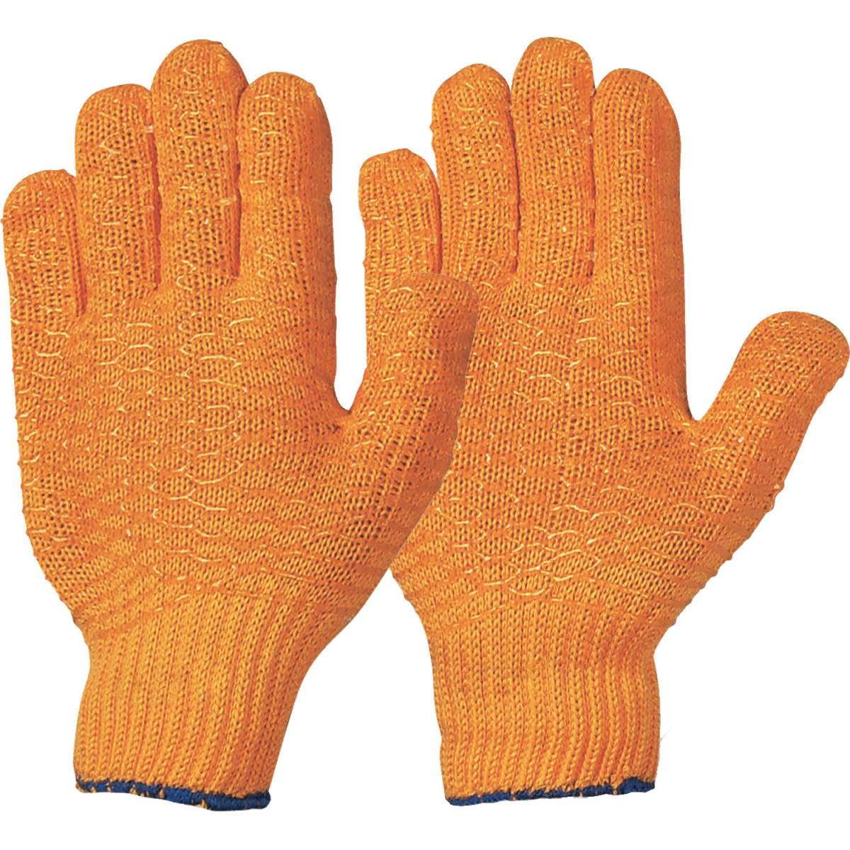 orange arbeitshandschuhe aus strick mit gummi waffelmusterbeschichtung