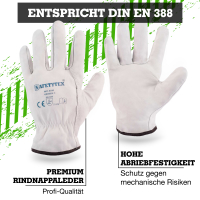 Rindvollleder Handschuhe NEUHOF - Safetytex&reg; 10