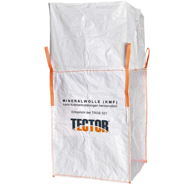 Big Bag Mineralwolle mit 4 Hebeschlaufen und 2 Seiten transparent (84679) - Tector®