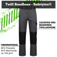 Twill Bundhose PASSOW grau/schwarz - Safetytex&reg;