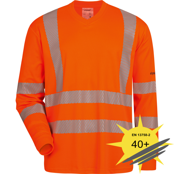 UV- und Warnschutz Langarm Shirt orange LEMMER - Elysee®