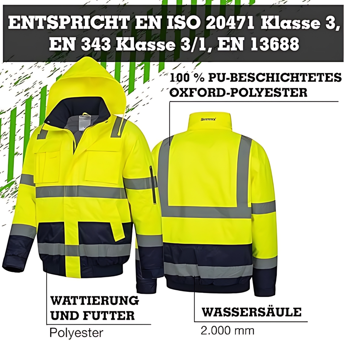 Warnschutz Pilotenjacke gelb/marine GOLDENBOW - Safetytex®, 35,90 € | Arbeitsjacken