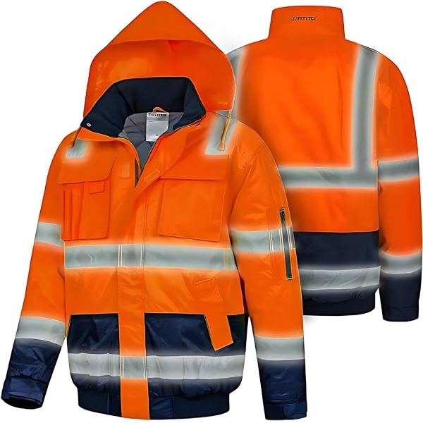 Warnschutz Pilotenjacke orange/marine FRAUENMARK - Safetytex®