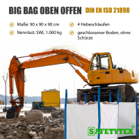 Big Bag oben offen 90 x 90 x 90 cm SWL 1000kg (84680) - Safetytex&reg;