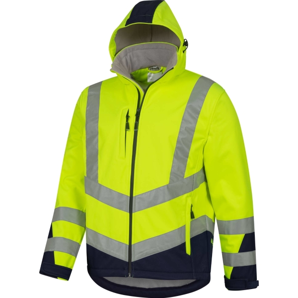 Warnschutz Softshell Jacke gelb/marine TRAMM - Safetytex®